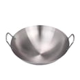 thumbnail image 1 of Olla wok de acero inoxidable con asas dobles, sartén profunda multifuncional 38 centímetros, 1 of 9