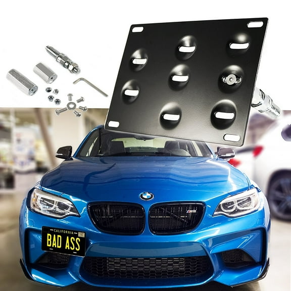 Xotic Tech 1 Set Front Tow Hook License Plate Bumper Mounting Bracket Fit BMW 1 3 5 Series X5 X6 E36 E82 E88 E90 E91 E92 E93 E70 E71 M3 [black]