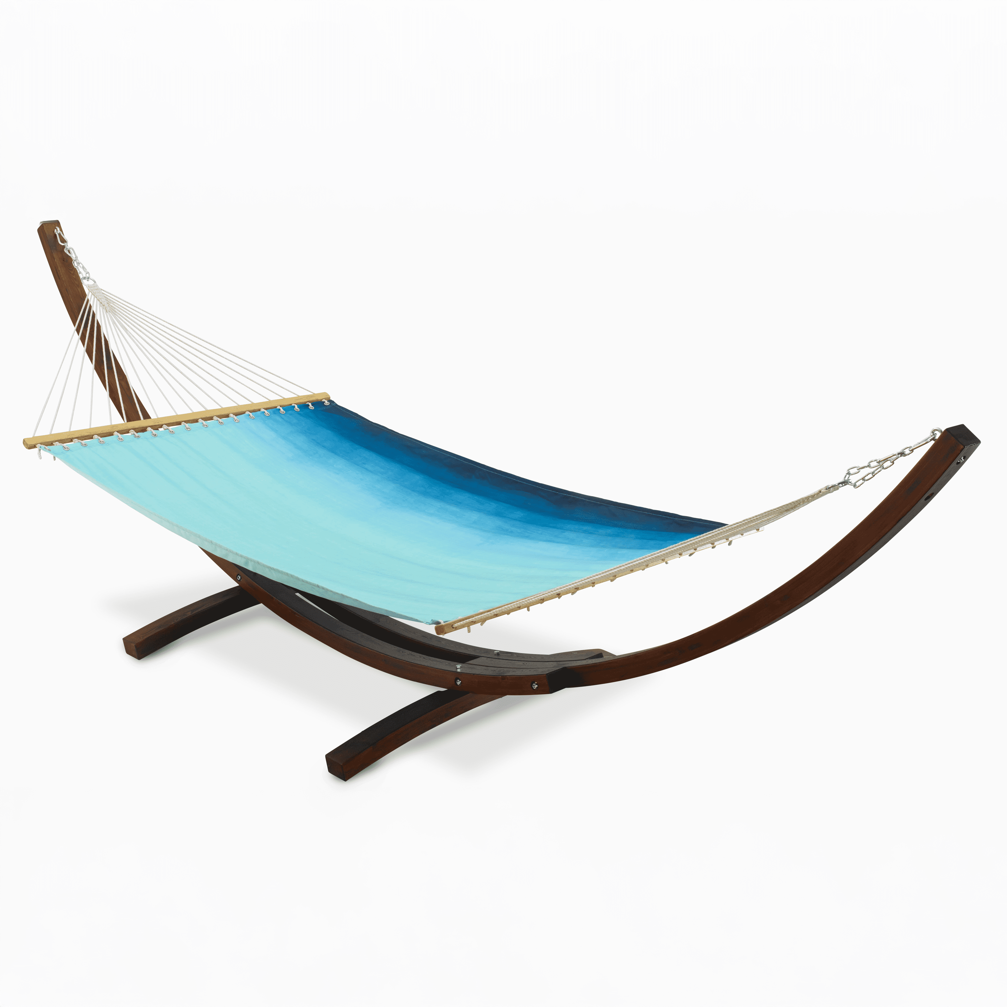 Fab Habitat Ombre Recycled Polyester Hammock - Big Sur - Teal - Indoor/Outdoor, Quick Dry, 2 Person 460 lbs Capacity - Patio, Poolside, Backyard, Garden, Beach, Balcony - 12-14 ft Adjustable