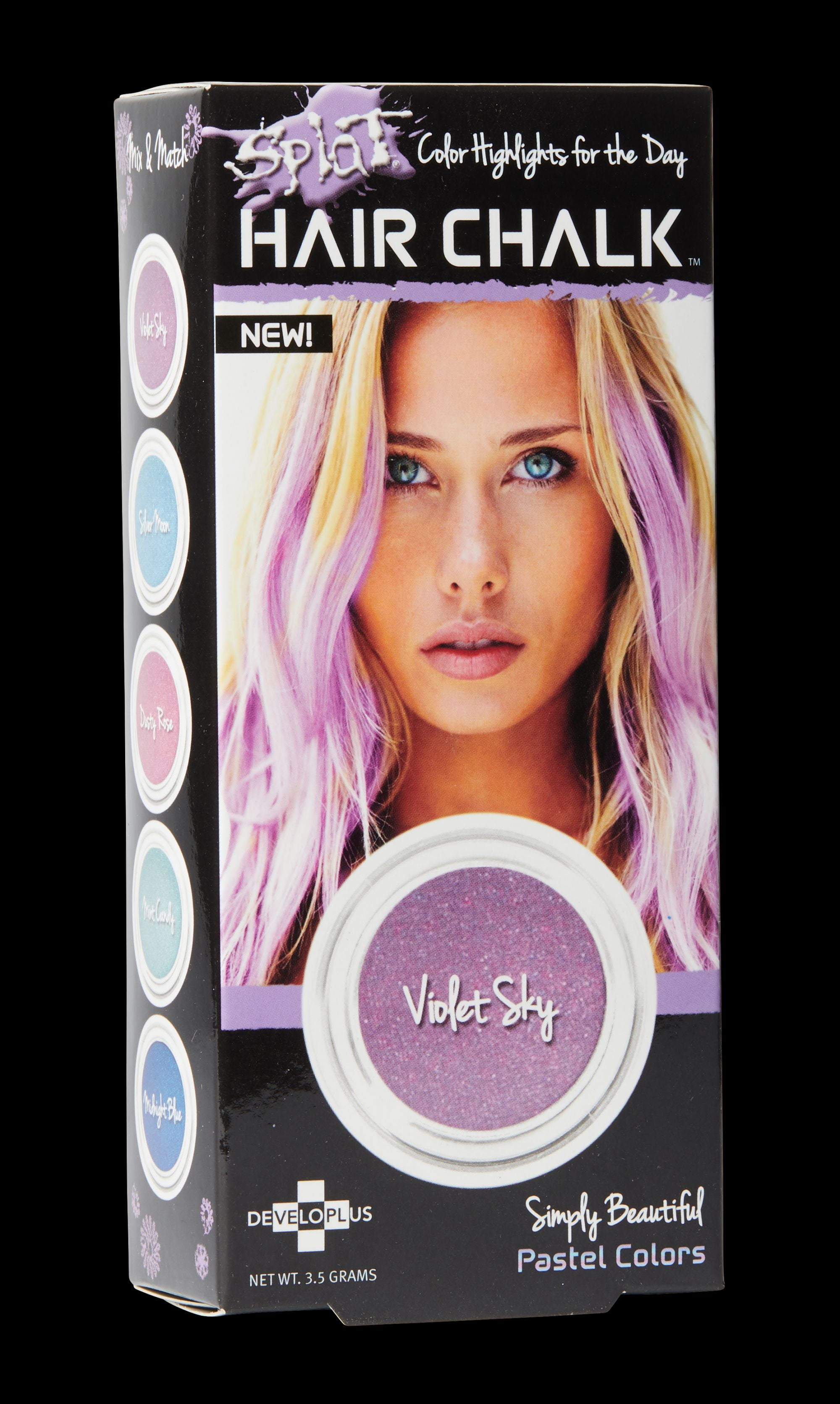 Splat Violet Sky Hair Chalk, Temporary Purple Hair Color Highlights