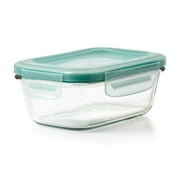 OXO Smart Seal 1.6-Cup Glass Food Storage Container, Leakproof Rectangle Glass Meal Prep Container with Airtight Lid for Leftovers and Food Storage, Teal