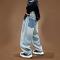 thumbnail image 6 of UACY Boys Jeans Kids Baggy Wide Leg Jeans Teen Vintage Elastic Waist Denim Pants Y2K Casual Streetwear with Pockets (Light Blue, 11-12 Years), 6 of 7