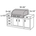 thumbnail image 2 of Covermates Built-In Grill Cover - Water Resistant Cinching Drawcord Grill And Heating-Charcoal, 2 of 4