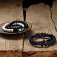 thumbnail image 4 of Oración hombres cuentas de madera de piedra Natural Rosario hematita pulseras cruzadas Onyx Pulsera de meditación mujeres joyería de Yoga Homme Pulsera, 4 of 5