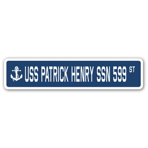 USS PATRICK HENRY SSN 599 Street Sign us navy ship veteran sailor gift