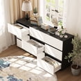thumbnail image 2 of KULAGAGA Modern Chest of Drawer,63" Wide 9 Drawers Dresser for Living Room Bedroom, White & Black, 2 of 7