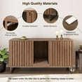 thumbnail image 4 of Vabches Multi-Functional Cat Washroom Bench, Hidden Cat Litter Box Enclosure with 2 Doors & Cat Scratch Pad for 2 Cats, 4 of 9