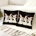 thumbnail image 6 of Halloween Pillow Covers 18x 18 Inch Set of 2 Pink Cute Boo Ghost Black Throw Pillow Covers Indoor Outdoor Decorative Pillow Case for Sofa Couch Bed Living Room Halloween Decor, 6 of 6