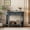 Navy Blue, variant on Narrow Console Table with Curved Corner, Top Drawer and Open Shelf, Retro Sofa Table Console Tables for Entryway, Hallway and Living Room, Beige+White