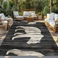 thumbnail image 3 of Fsddascl White Brown Bear Outdoor Rug for Patio/Deck/Porch, Non-Slip Large Area Rug 5 x 8 Ft, Vintage Country Rustic Wood Grain Indoor Outdoor Rugs Washable Area Rugs, Reversible Camping Rug Carpet, 3 of 5