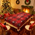 thumbnail image 6 of Rectangular Christmas Tablecloth, Waterproof and Oil-Resistant Table Cover for Holiday Parties, Festive Polyester Table Mat for Dining Room and Kitchen Decor(C), 6 of 6