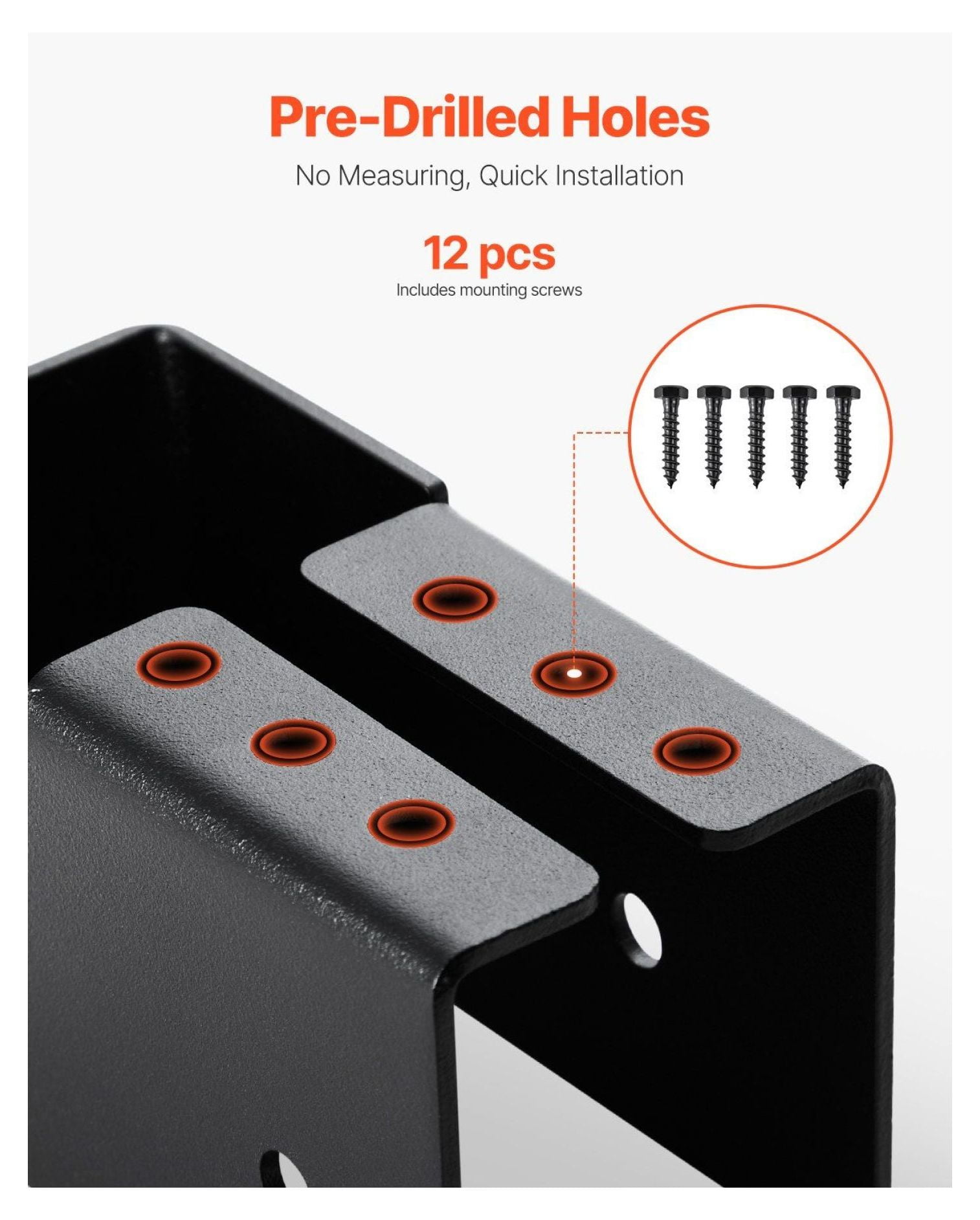 Joist Hangers 2x4 - 12 Pack, Concealed Flange Beam Hangers 1.93x3.62 Inch, Heavy Duty Steel for Sheds, Swings, Playground - Black Coated