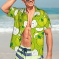 thumbnail image 7 of Susaid Green Apple Print Hawaiian Shirts for Men Women,Hawaiian Summer Short-Sleeve Casual Relaxed-Fit Button-Down,X-Large, 7 of 7
