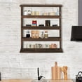 thumbnail image 2 of LUVODI Rustic 4Tier Wooden Spice Jar Rack Desktop Wall Hanging Storage Shelf Holder Kitchen Cabinet, 2 of 10
