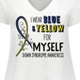 thumbnail image 4 of Inktastic I Wear Blue and Yellow for Myself- Down Syndrome awareness Women's Plus Size V-Neck T-Shirt, 4 of 5