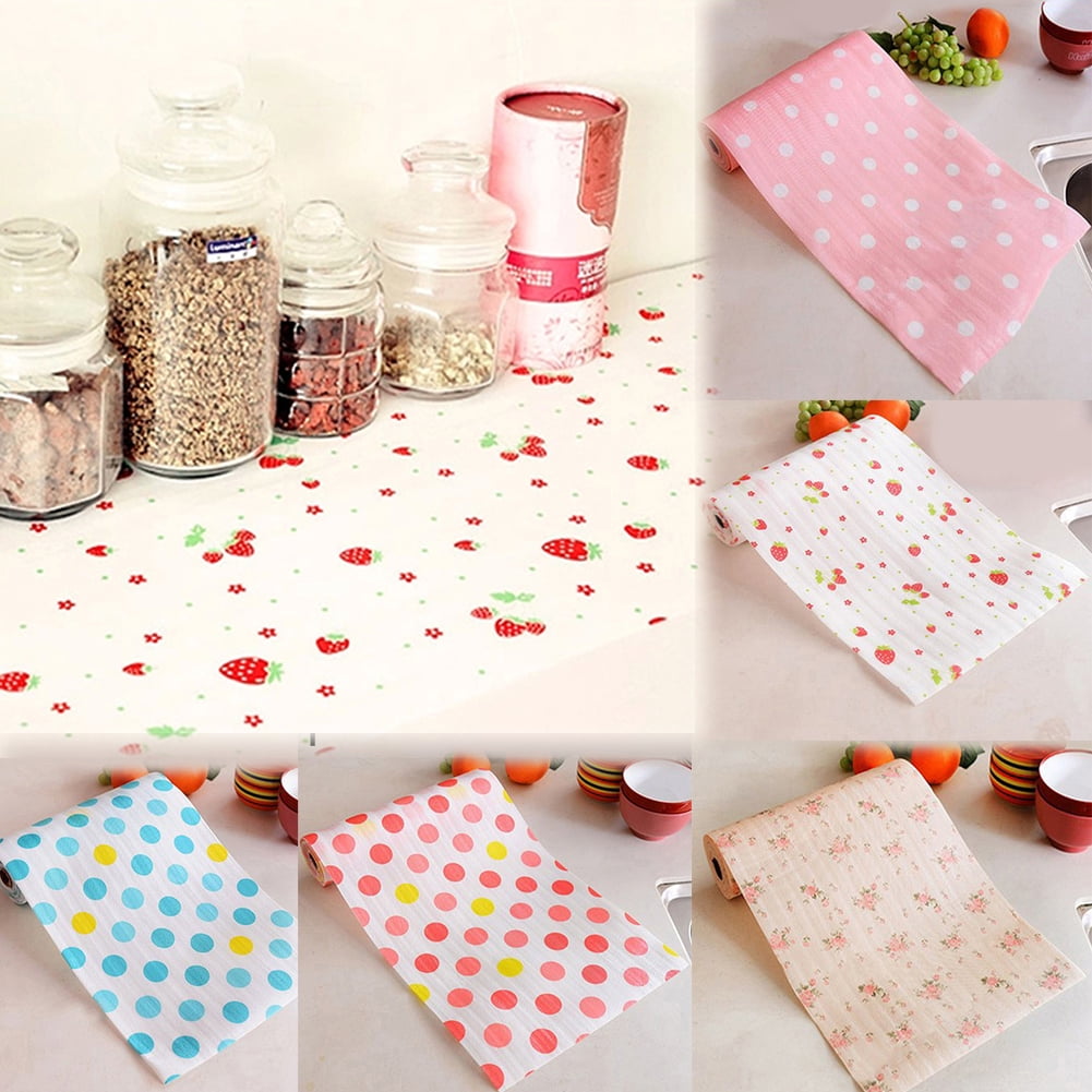 Contact Paper Polka Dot Floral Strawberry Print Table Drawer Shelf Liner DIY G 