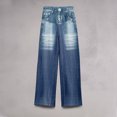 thumbnail image 4 of WTOBBY Women's Casual Print Jeans, Sporty Jeans Style Pants with a Comfortable and Relaxed Fit, Ideal for Leisure Activities and Everyday Wear,Blue L, 4 of 8