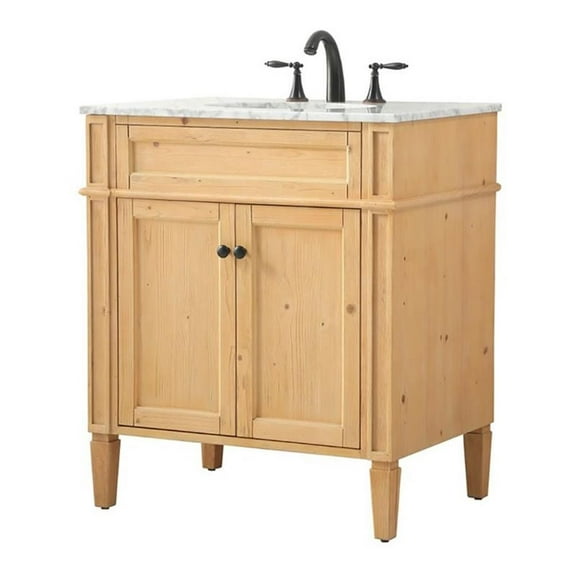 Elegant Kitchen and Bath 30 inch Single bathroom vanity in natural wood