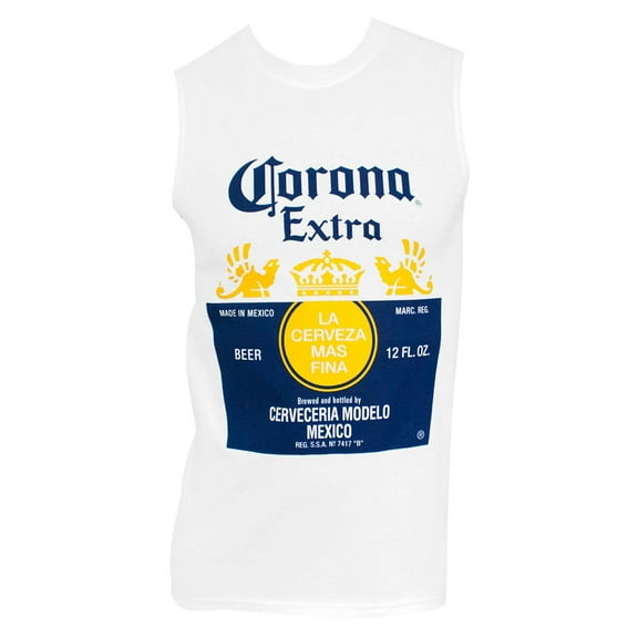 Corona Extra Men's White Muscle Tank Top-Medium