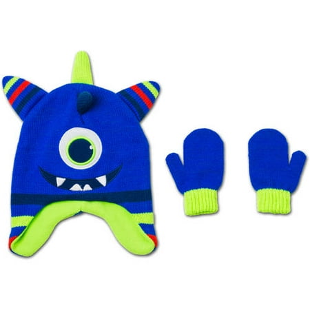 Healthtex Baby Toddler Boy Novelty Critter Hat and Mitten Accessory Set