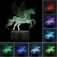 thumbnail image 4 of Luz nocturna 3D tipo unicornio lámpara LED USB interruptor táctil lámpara de escritorio de mesa regalo, 4 of 12