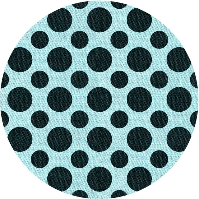 Ahgly Company Tapis Rond Lavable en Machine Intérieur Transitionnel Vert Sarcelle Profond, 7 Pieds Rond