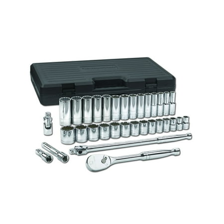 

GearWrench 80714 33-Piece SAE 1/2 in. Drive 12 Point Standard/Deep Socket and Wrench Set