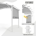 thumbnail image 3 of EAGLE PEAK 11.4 x 11.4 FT Outdoor Pergola with Retractable Shade Canopy, White Frame, Gray Top, 3 of 6