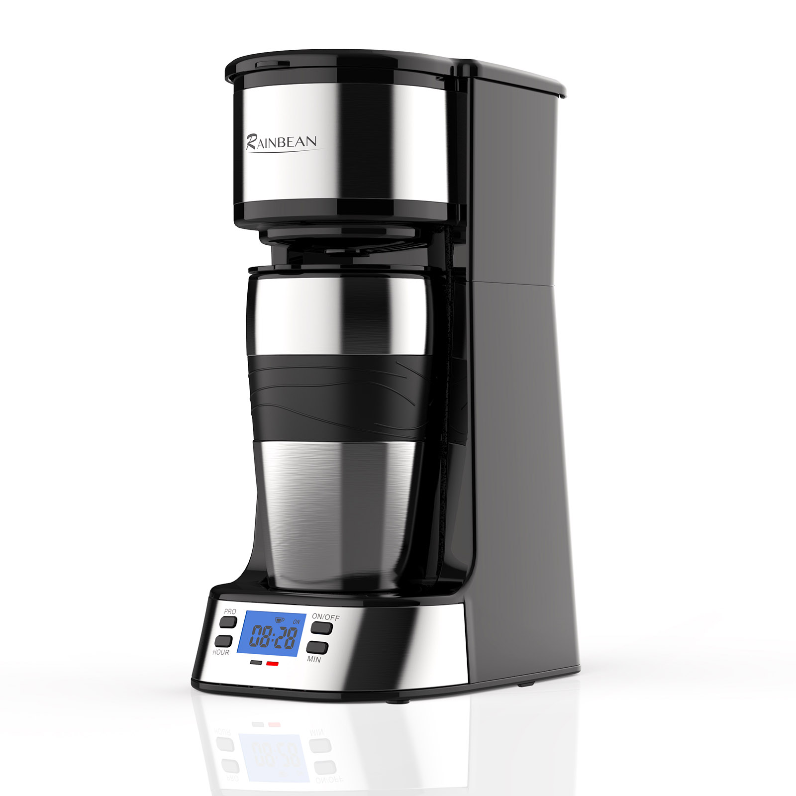 Single Serve Coffee Maker, Programable Single-Serve Brewers, Timer Auto Start/Off, 14 Oz Single Cup Coffee Machine For Ground Coffee, 700W Quick Brewing, Perfect Gifts for Coffee Lovers