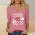 thumbnail image 2 of MuXiKeJi Clothes Valentine's Women's Wife's Day Graphic Tees Short Sleeve Heart Printed Shirts Blouse Tops, 2 of 4