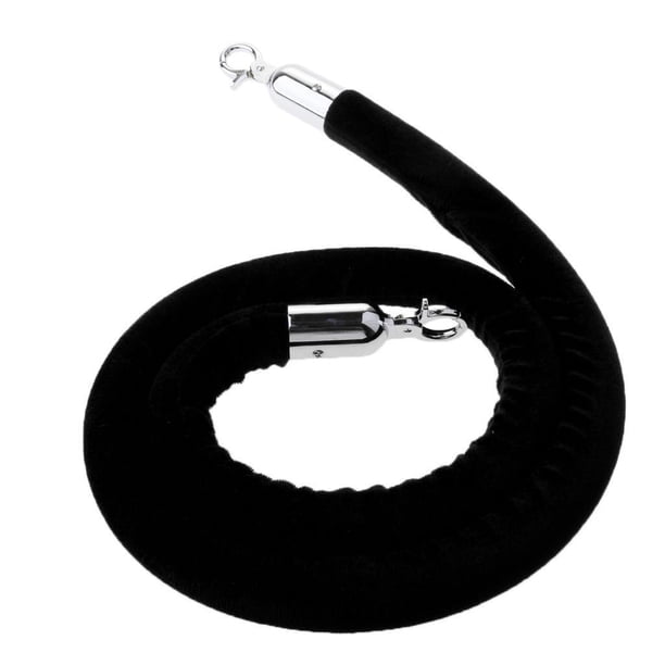 Cateissary 1.5m Cuerda de terciopelo Control de multitudes Puntal Poste Línea de cola Barrera Azul Sombras de ventana Negro 1.5 m