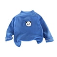 thumbnail image 2 of Spazoro Girls Fleece Mock Neck Long Sleeve T-Shirts, Stretchy Long Sleeve Panda Print Loose Fit Warm Casual Pullover Tops Tee for Fall Layering Blue Size 5-6, 2 of 6