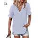 thumbnail image 2 of Blusa de manga corta para mujer Bordado Casual Camisa linda Oficina Playa Vacaciones Compras Fiesta de disfraces Verano Cool Top Ropa Azul claro XL Inevent AP009844-24, 2 of 6