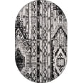 thumbnail image 2 of Rugs.com Oregon Collection Rug – 5' x 8' Oval Black And White Low-Pile Rug Perfect For Living Rooms, Large Dining Rooms, Open Floorplans, 2 of 9