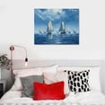 thumbnail image 4 of COMIO  Framed canvas wall art for living room bathroom bedroom Wall Art Decor Ocean landscape sailboat abstract Canvas painting Ready to Hang Office Home Decoration sea poster Pictures Wall Artworks, 4 of 4