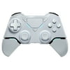 UHM Wireless Controller for PS4/Pro/Slim/PC,Bluetooth Gamepad Remote Joystick with LED Light/Double Shock/Touchpad/Stereo Headphone Jack/Six-axis Motion/Programmable/Turbo, Technology White