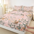 thumbnail image 4 of Erosebridal Tropical Flower Full Size Sheets, Woodland Animal Wolf Deer Bed Sheets, 4 Pieces, 1 Flat Sheet 1 Fitted Sheet and 2 Pillowcases, 4 of 5
