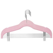 5/10pcs Clothes Hangers with Movable Clips Velvet Ultra Thin No Slip Rack Skirt Pants Hangers for Home Travel