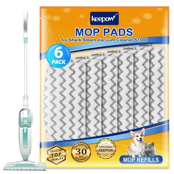 KEEPOW 6 Packs Steam Mop Replacement Pads For Shark Steam Mop Pad S1000Wm S1000 S1000A S1000C S1001C