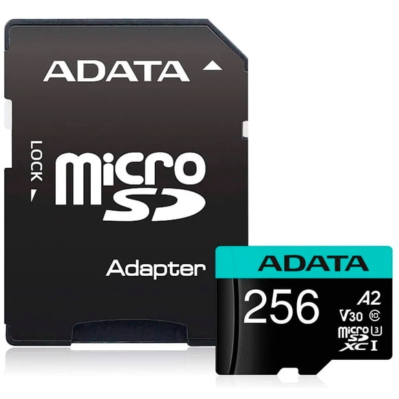 Memoria Micro SDXC Adata  256GB ADATA Premier PRO Clase 10 Juegos A2 Video 4K V30 AUSDX256GUI3V30SA2-RA1