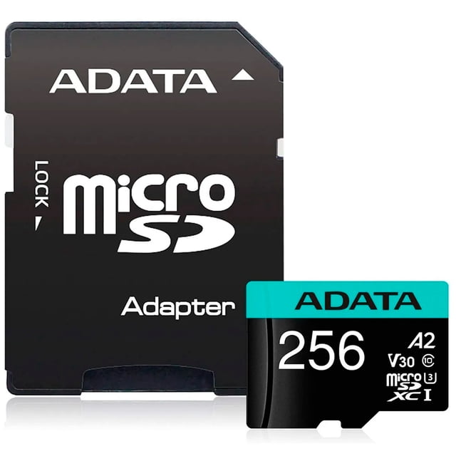 Memoria Micro SDXC Adata 256GB ADATA Premier PRO Clase 10 Juegos A2 Video 4K V30 AUSDX256GUI3V30SA2-RA1