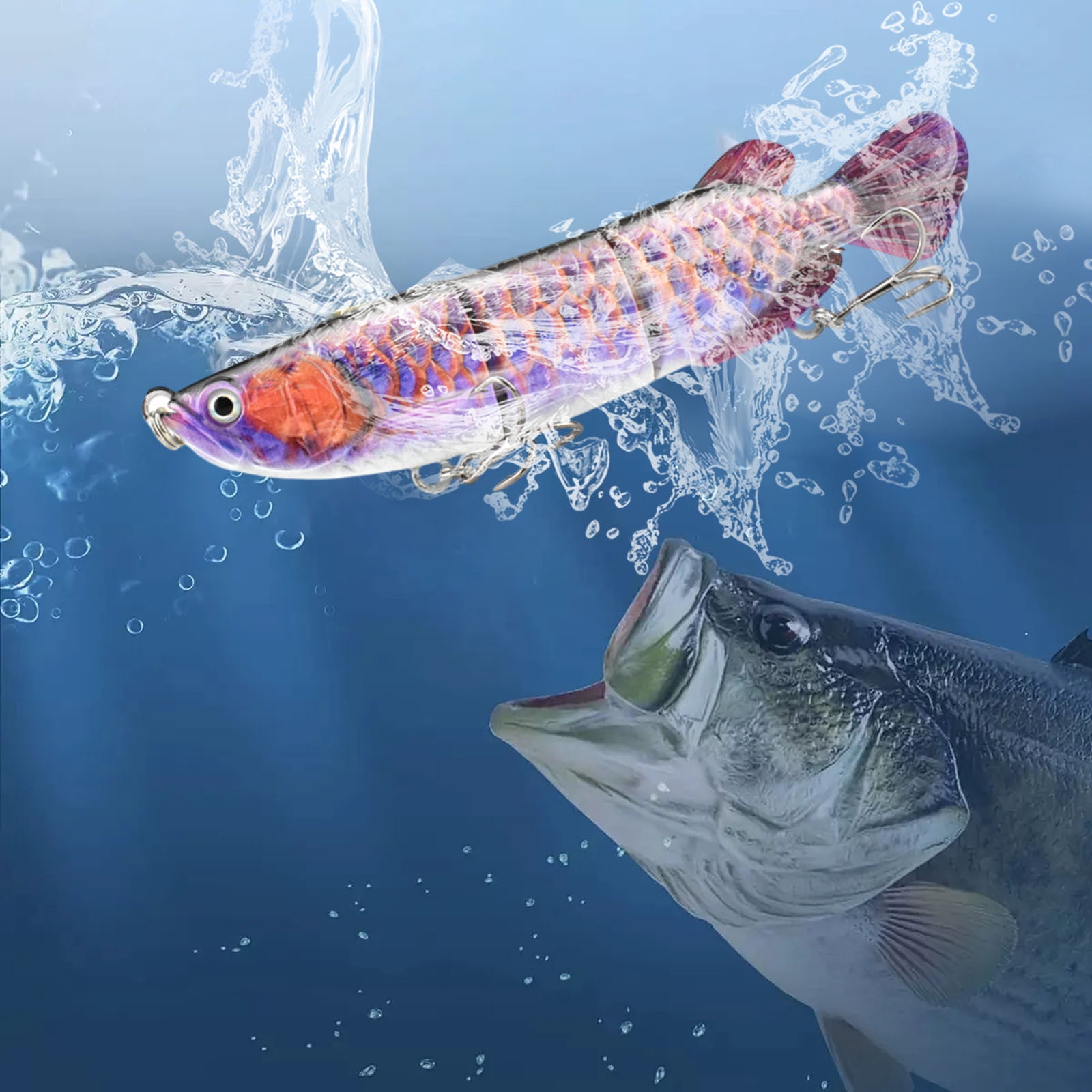 Slow Sinking Fishing Lure with Lifelike Glide Action, Realistic Trout Shad Tackle with Tail Movement, Slow Sinking Bait for Freshwater and Saltwater Fishing, 6PCS