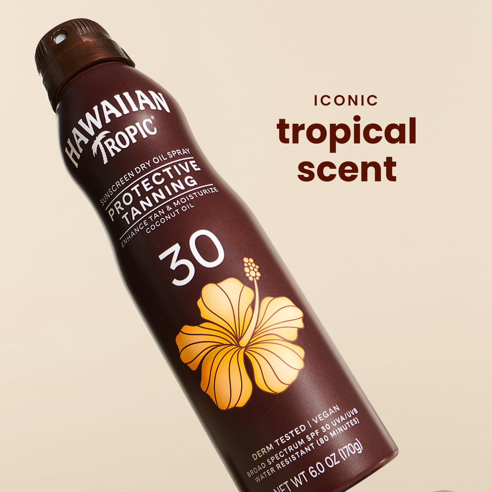 Hawaiian Tropic Protective Tanning Spray Sunscreen SPF 30, 6 oz