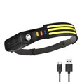thumbnail image 1 of Linterna frontal LED COB XPE con sensor de movimiento, recargable por USB (3 COB)., 1 of 5