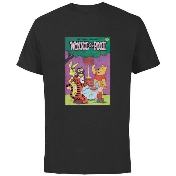 Disney Winnie The Pooh and Friends Retro Poster - Short Sleeve Cotton T-Shirt for Adults - Customized-Black