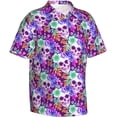 thumbnail image 2 of Men's Short Sleeve Hawaiian Shirt Tropical Print Casual Button Down Aloha Shirt, 2 of 8