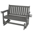 thumbnail image 4 of Innovaze Poly Lumber Patio Glider, Durable HIPS Material, Weather-Resistant Swing Bench for Outdoor Porch Garden (Gray, 2-Seater), 4 of 11