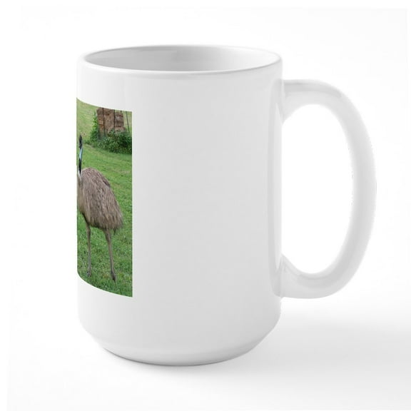 CafePress - Triple Emu Large Mug Mugs - 15 oz Ceramic Large White Novelty Mug