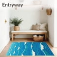 thumbnail image 3 of ODIKA 5'x7' Machine Washable Non-Slip Area Rug, Dive In Nautical Wave Entrance Doorway Greeting High Traffic Rug, Blue, 656374, 3 of 7