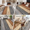 thumbnail image 5 of Rectangle Area Rugs 5 x 7 Ft, Farmhouse Haze Blue Brown Non-Slip Residential Carpet, Vintage Wooden Striped Indoor Crawling Mats Runner Rugs for Living Room/Dining Room/Bedroom, 5 of 8